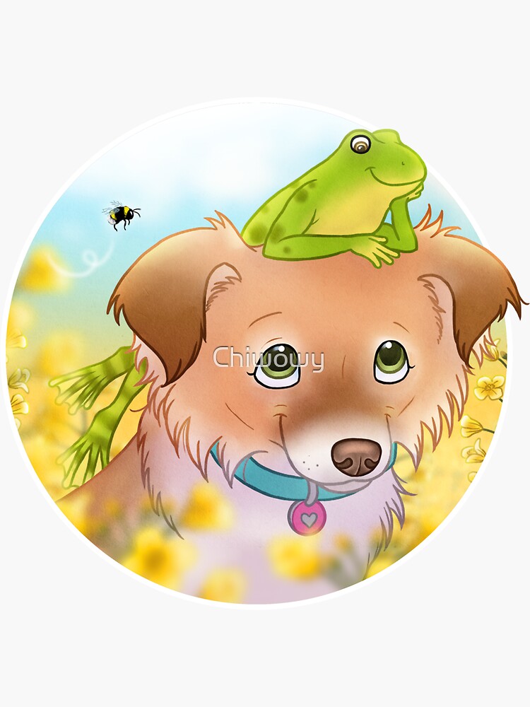 Thumbnail 3 of 3, Sticker, Penny and the frog designed and sold by Chiwowy.