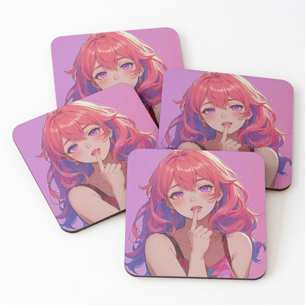 Item preview, Cute anime girl in pink designed and sold by Waifu-inc.
