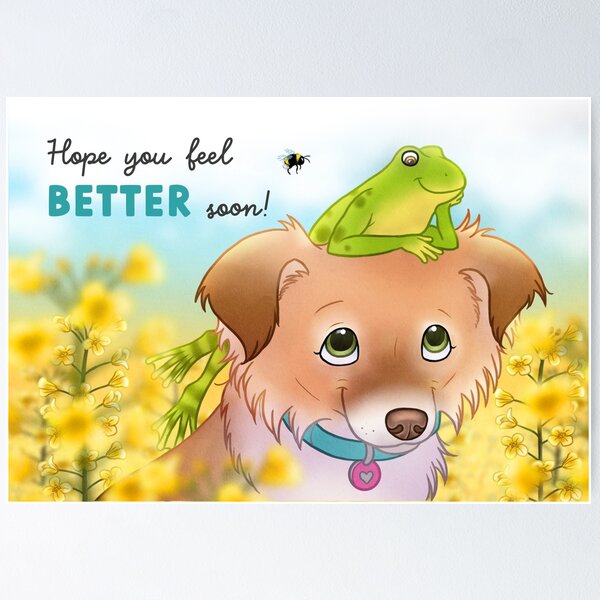 Item preview, Hope you feel better - Penny and the frog designed and sold by Chiwowy.