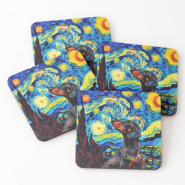 Item preview, Starry Night Dachshund Van Gogh Dog designed and sold by Vangoholic.
