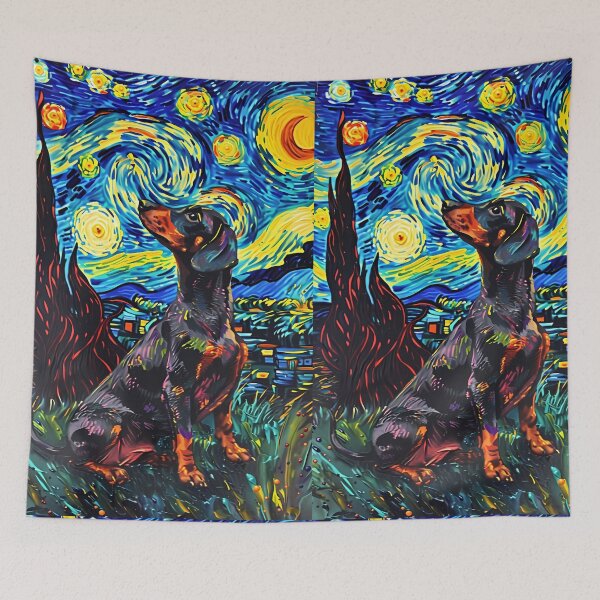 Item preview, Starry Night Dachshund Van Gogh Dog designed and sold by Vangoholic.