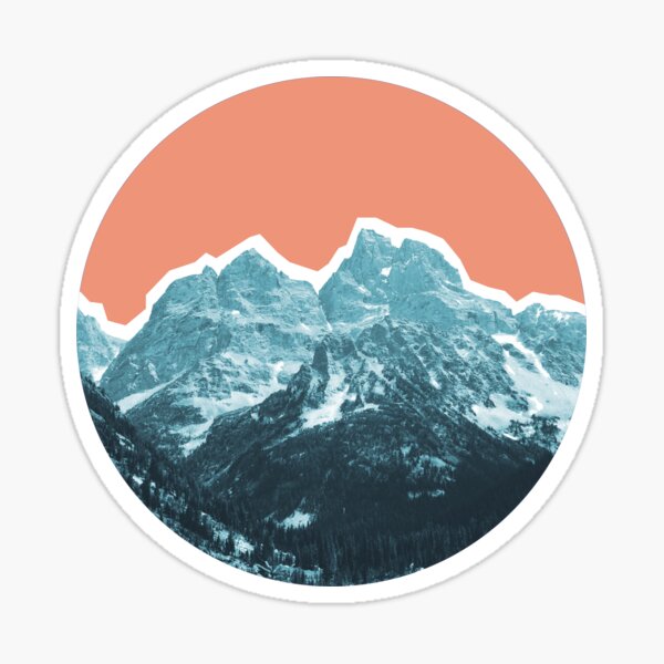 2 for 1 TETONS Grand Tetons Mountain Range sticker decal Oval Black /& White