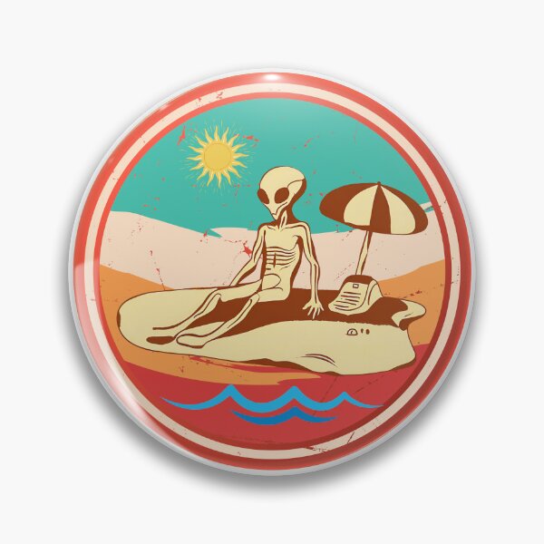 Item preview, Vintage Alien at the Beach: Intergalactic Beach Bum T-Shirt designed and sold by GorinART.
