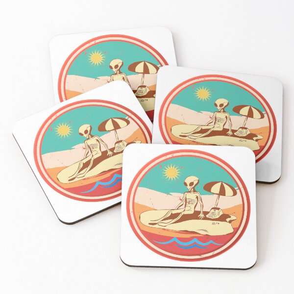 Item preview, Vintage Alien at the Beach: Intergalactic Beach Bum T-Shirt designed and sold by GorinART.