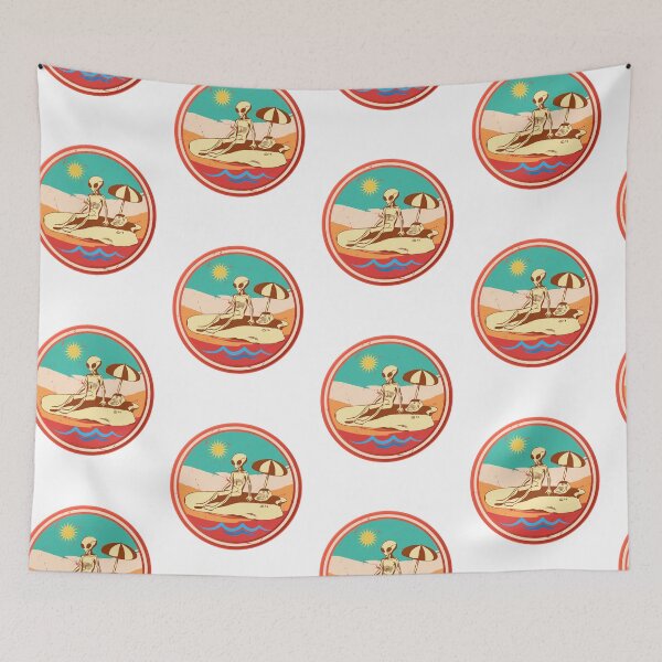 Item preview, Vintage Alien at the Beach: Intergalactic Beach Bum T-Shirt designed and sold by GorinART.