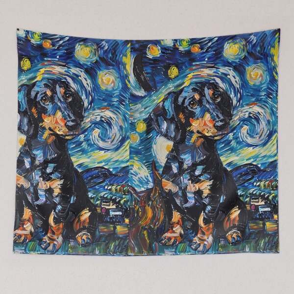 Item preview, Starry Night Dachshund Van Gogh Dog designed and sold by Vangoholic.