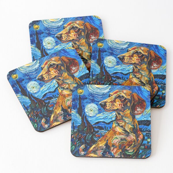 Item preview, Starry Night Dachshund Van Gogh Dog designed and sold by Vangoholic.