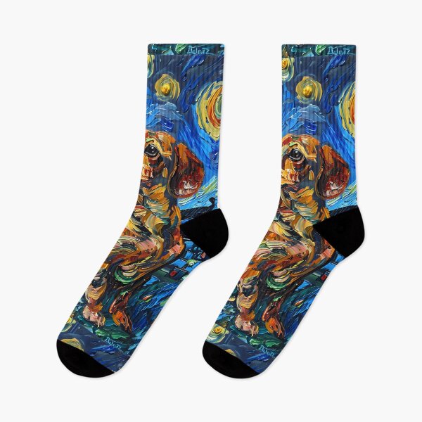 Item preview, Starry Night Dachshund Van Gogh Dog designed and sold by Vangoholic.