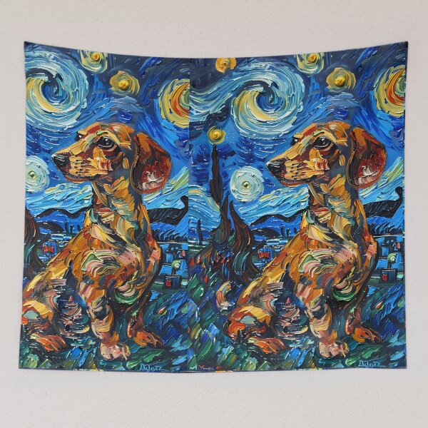 Item preview, Starry Night Dachshund Van Gogh Dog designed and sold by Vangoholic.