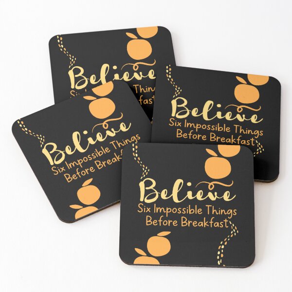 Item preview, Six Impossible Things Before Breakfast Alice Quote designed and sold by Renata Illustrata.
