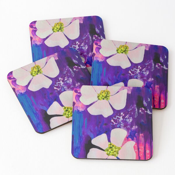 Item preview, Pink Tinted White Flowers Drippy Background designed and sold by wildjellybeans.