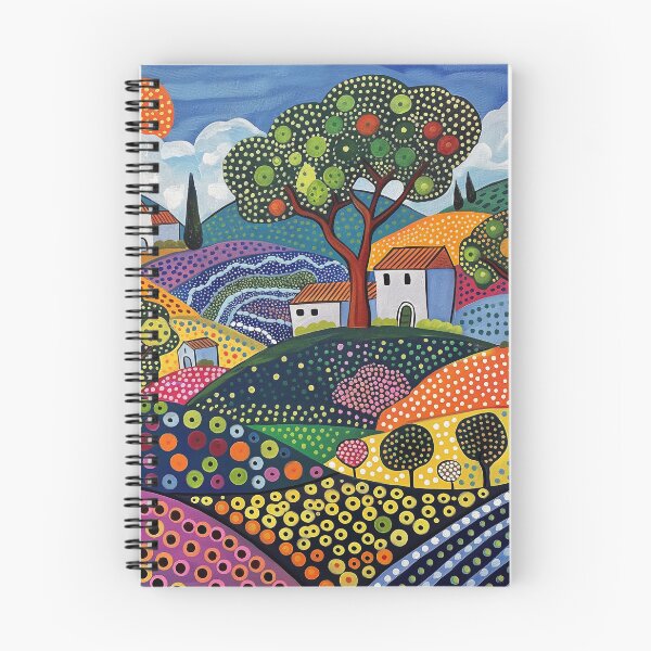 Item preview, Dotted Pattern Landscape Folk Art Style designed and sold by Neika Shimm Designs.