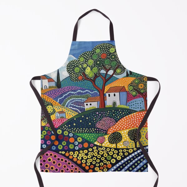 Item preview, Dotted Pattern Landscape Folk Art Style designed and sold by Neika Shimm Designs.