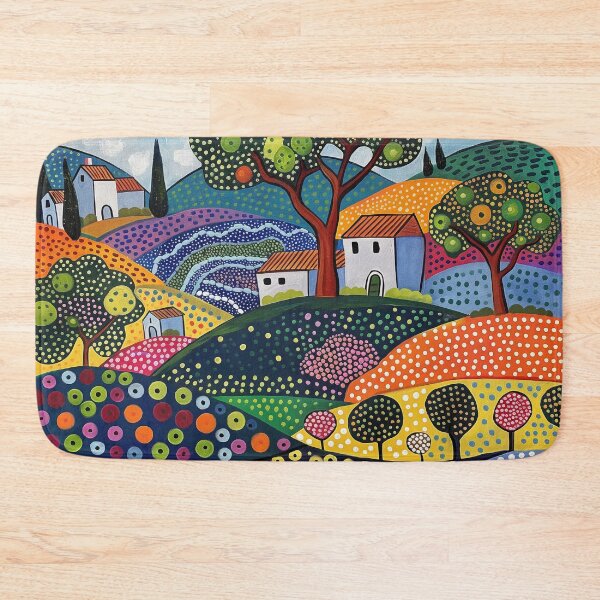 Item preview, Dotted Pattern Landscape Folk Art Style designed and sold by Neika Shimm Designs.
