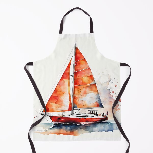 Item preview, A red sailboat on a white background designed and sold by Ratatosk-AI.