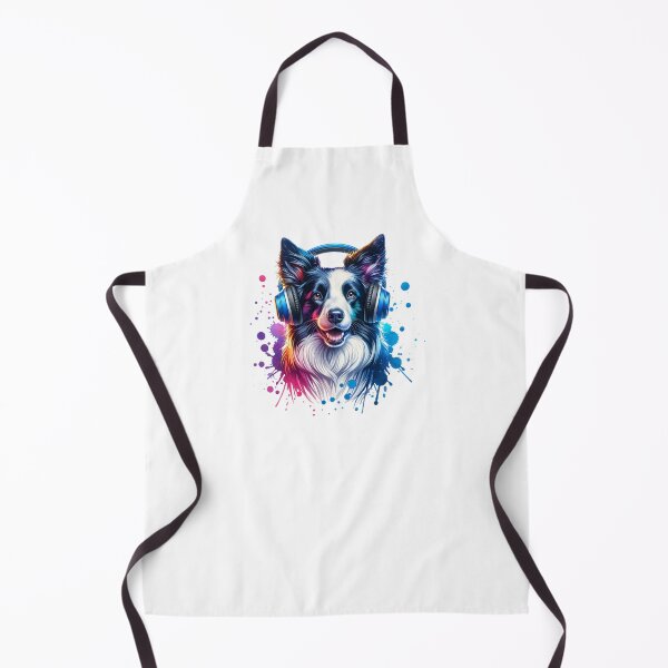 Item preview, Miniature American Shepherd with Headphones designed and sold by MyCozyCorner24.