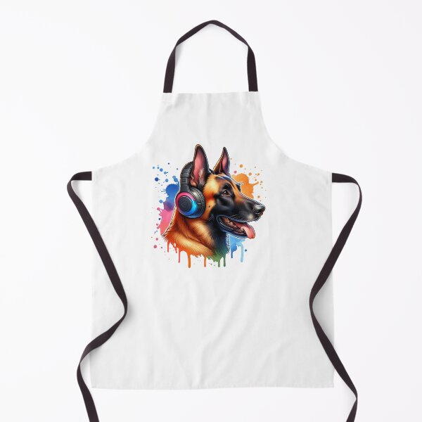 Item preview, Belgian Malinois with Headphones designed and sold by MyCozyCorner24.