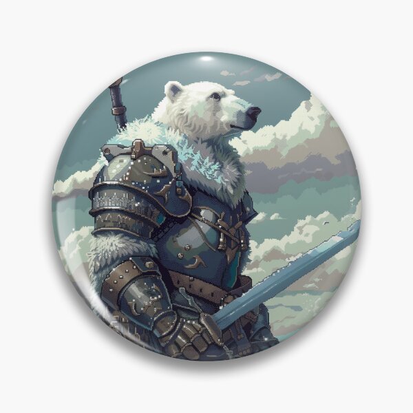 Item preview, Polar Bear Knight Pixel Art designed and sold by Kaos-Bit.