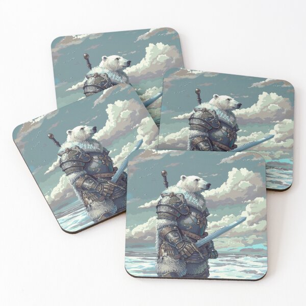 Item preview, Polar Bear Knight Pixel Art designed and sold by Kaos-Bit.