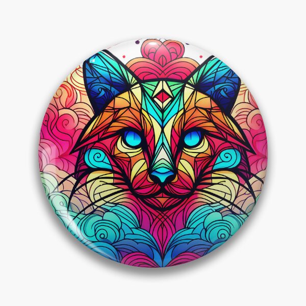Item preview, The abstract cat of vibrant colors designed and sold by PixelCraftDSG.