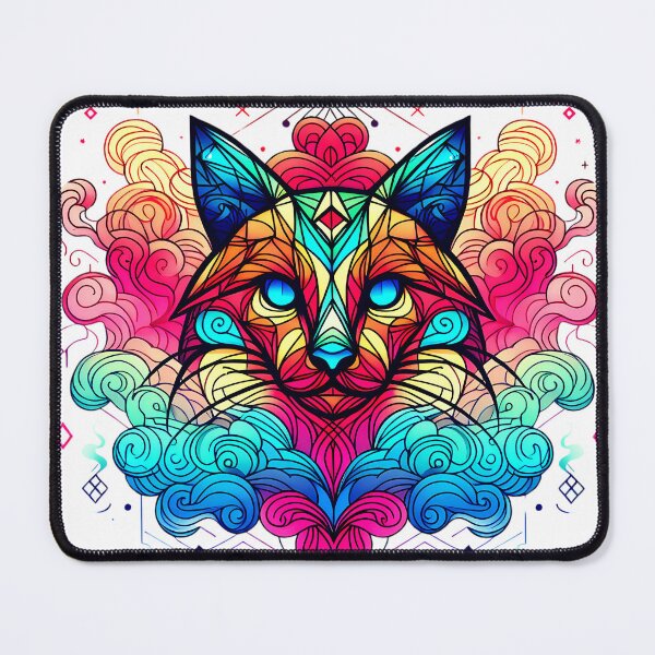 Item preview, The abstract cat of vibrant colors designed and sold by PixelCraftDSG.
