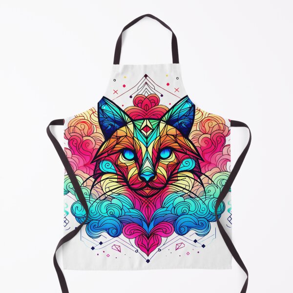 Item preview, The abstract cat of vibrant colors designed and sold by PixelCraftDSG.