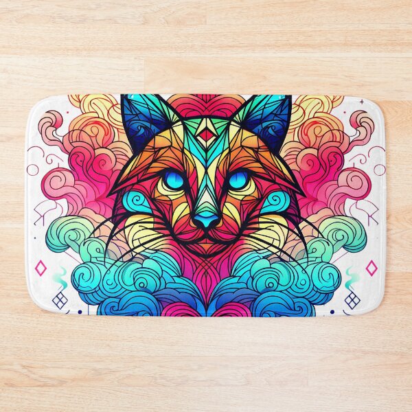 Item preview, The abstract cat of vibrant colors designed and sold by PixelCraftDSG.