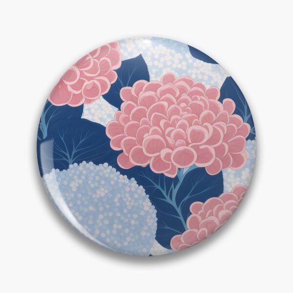 Item preview, Pink and blue hydrangea pattern designed and sold by patterncrow.