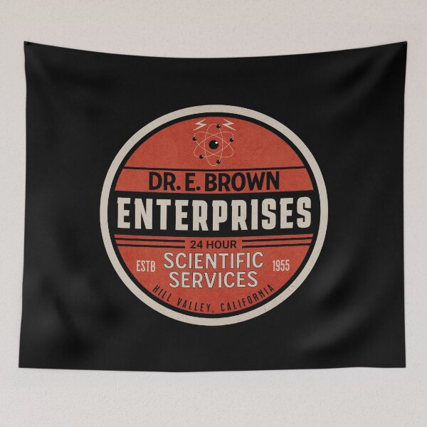 Item preview, Dr. E Brown Enterprises | Funny Retro 80s Time Travel Science Movie designed and sold by dwinburn.