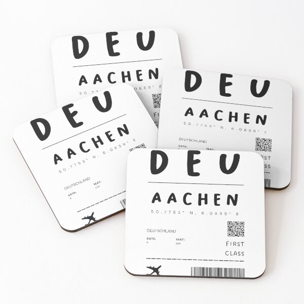 Artikelvorschau, Aachen | Flugticket Design | Reisen | Touristen entworfen und verkauft von RM-Journey.