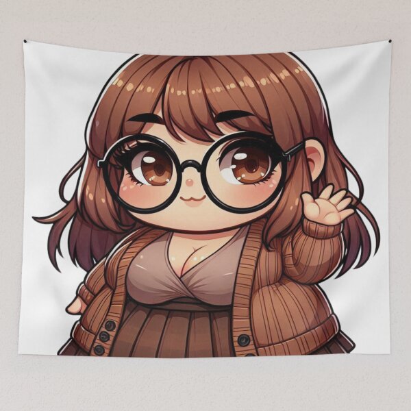 Item preview, Chibi Chubby Bookgirl | Beba | Cute Kawaii | Confidence designed and sold by SpeckbarbiiArts.