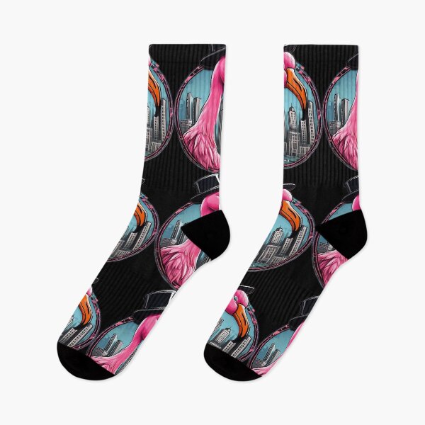 Item preview, Pink Flamingo in the City Logo designed and sold by Zenvo.
