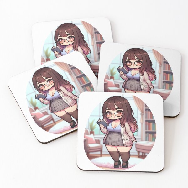 Item preview, Chibi Chubby Bookgirl | Vanessa | Cute Kawaii | Confidence designed and sold by SpeckbarbiiArts.