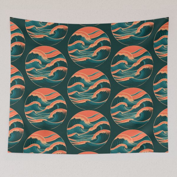 Item preview, Retro wave waves design summer time orange designed and sold by Newhyperion.