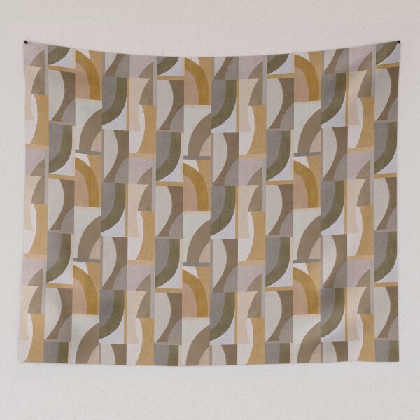 Item preview, Colour Blocks Modern Geometric Pattern - Orange, Brown & Grey designed and sold by Sarah Thorpe Designs .