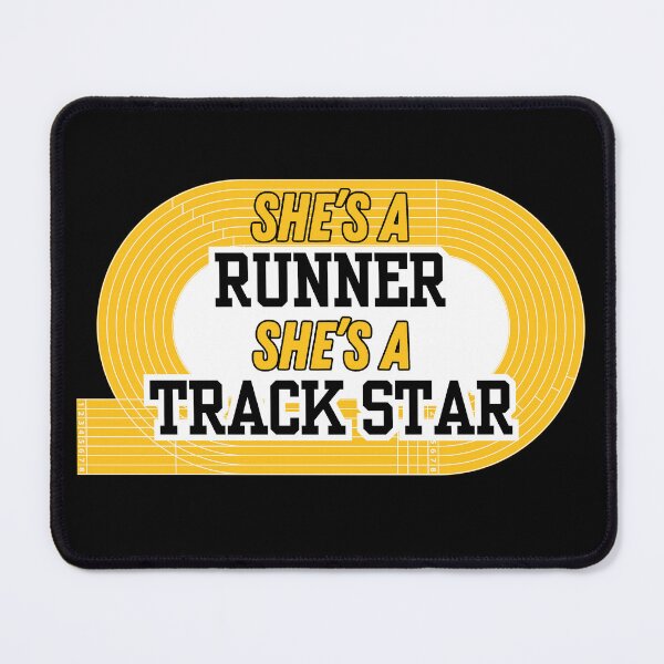 Item preview, She's a Runner She's a Track Star | Girls Track Field Cross Country | Team Colors Black & Gold designed and sold by GraysonPrints.