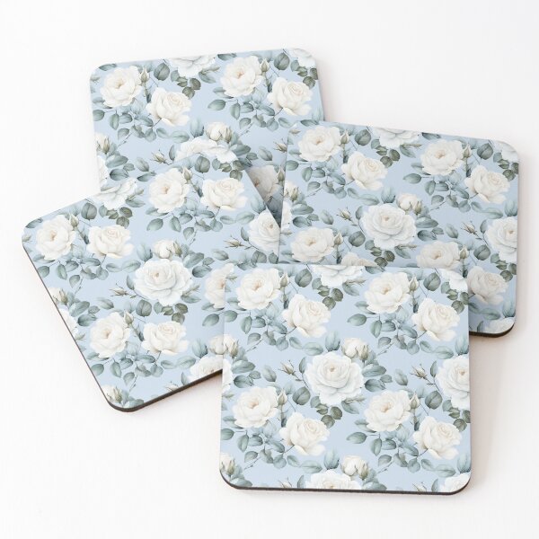 Item preview, Vintage white roses designed and sold by papercottagest.