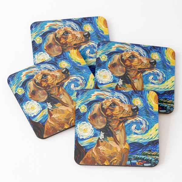 Item preview, Starry Night Dachshund Van Gogh Dog designed and sold by Vangoholic.
