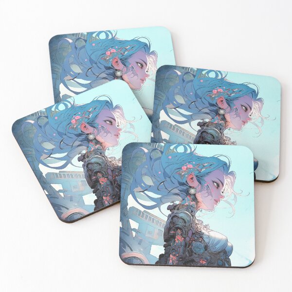 Item preview, Girl Cyborg - Futuristic Sci-Fi Female Robot Design designed and sold by iWallGlow.