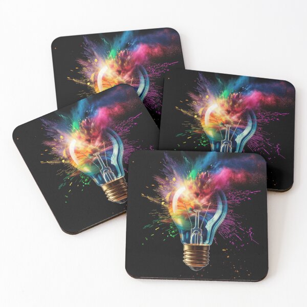 Item preview, light bulb with a colorful explosion emanating from it designed and sold by Love-Light-Bite.
