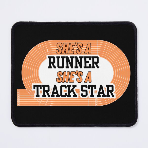 Item preview, She's a Runner She's a Track Star | Girls Track Field Cross Country | Team Colors Orange & Black designed and sold by GraysonPrints.