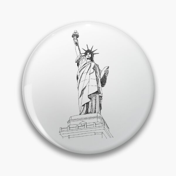 Item preview, Statue of Liberty hand drawing architecture black and white monochrome sketch architectural drawing designed and sold by junyangcaidraw.
