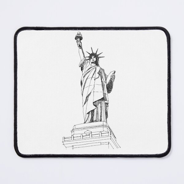 Item preview, Statue of Liberty hand drawing architecture black and white monochrome sketch architectural drawing designed and sold by junyangcaidraw.