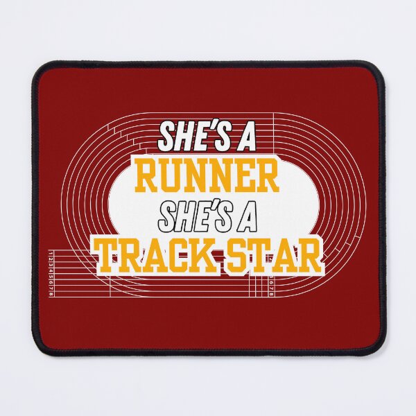 Item preview, She's a Runner She's a Track Star | Girls Track Field Cross Country | Team Colors Maroon & Gold designed and sold by GraysonPrints.