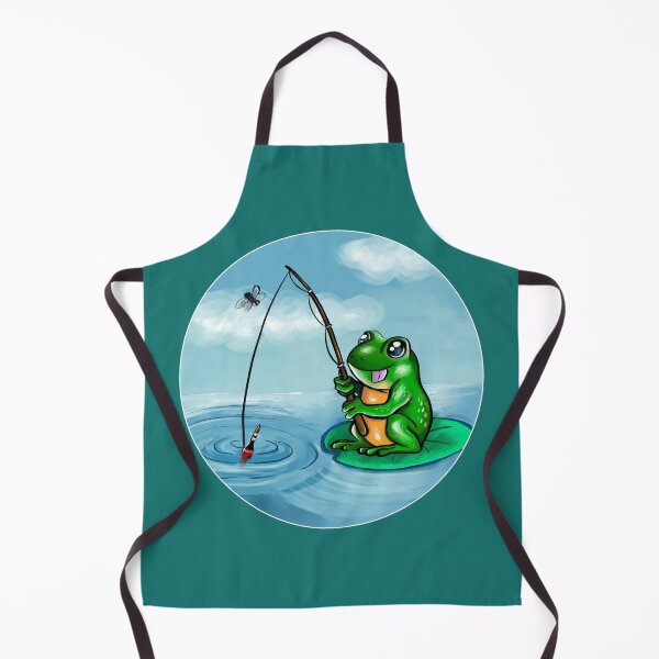 Item preview, Fishing Frog Rest with Rod designed and sold by BeataY6Art.