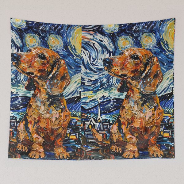 Item preview, Starry Night Dachshund Van Gogh Dog designed and sold by Vangoholic.