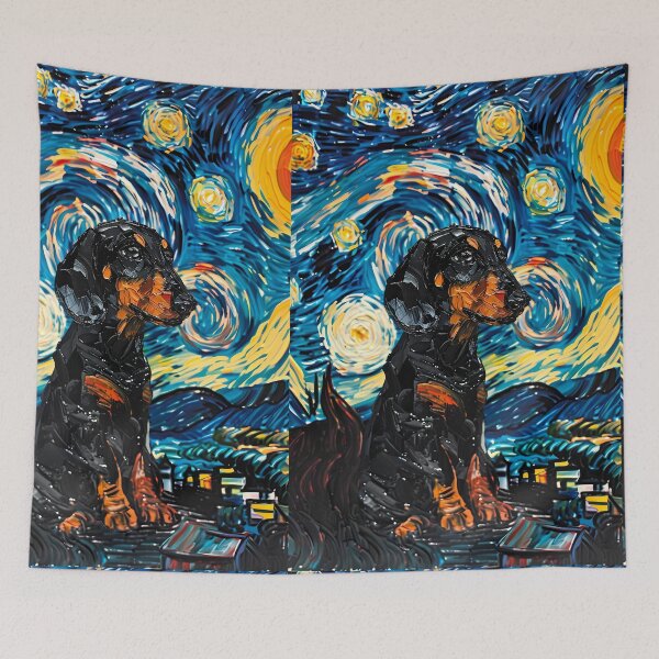 Item preview, Starry Night Dachshund Van Gogh Dog designed and sold by Vangoholic.