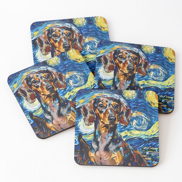 Item preview, Starry Night Dachshund Van Gogh Dog designed and sold by Vangoholic.