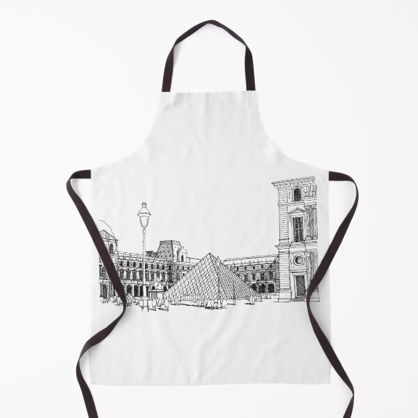 Item preview, Louvre museum Paris hand drawing architecture black and white monochrome architectural drawing designed and sold by junyangcaidraw.