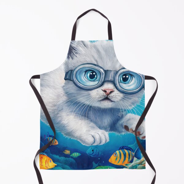 Item preview, A Cute Gray Kitten Swimming In The Ocean designed and sold by pixelplaza.